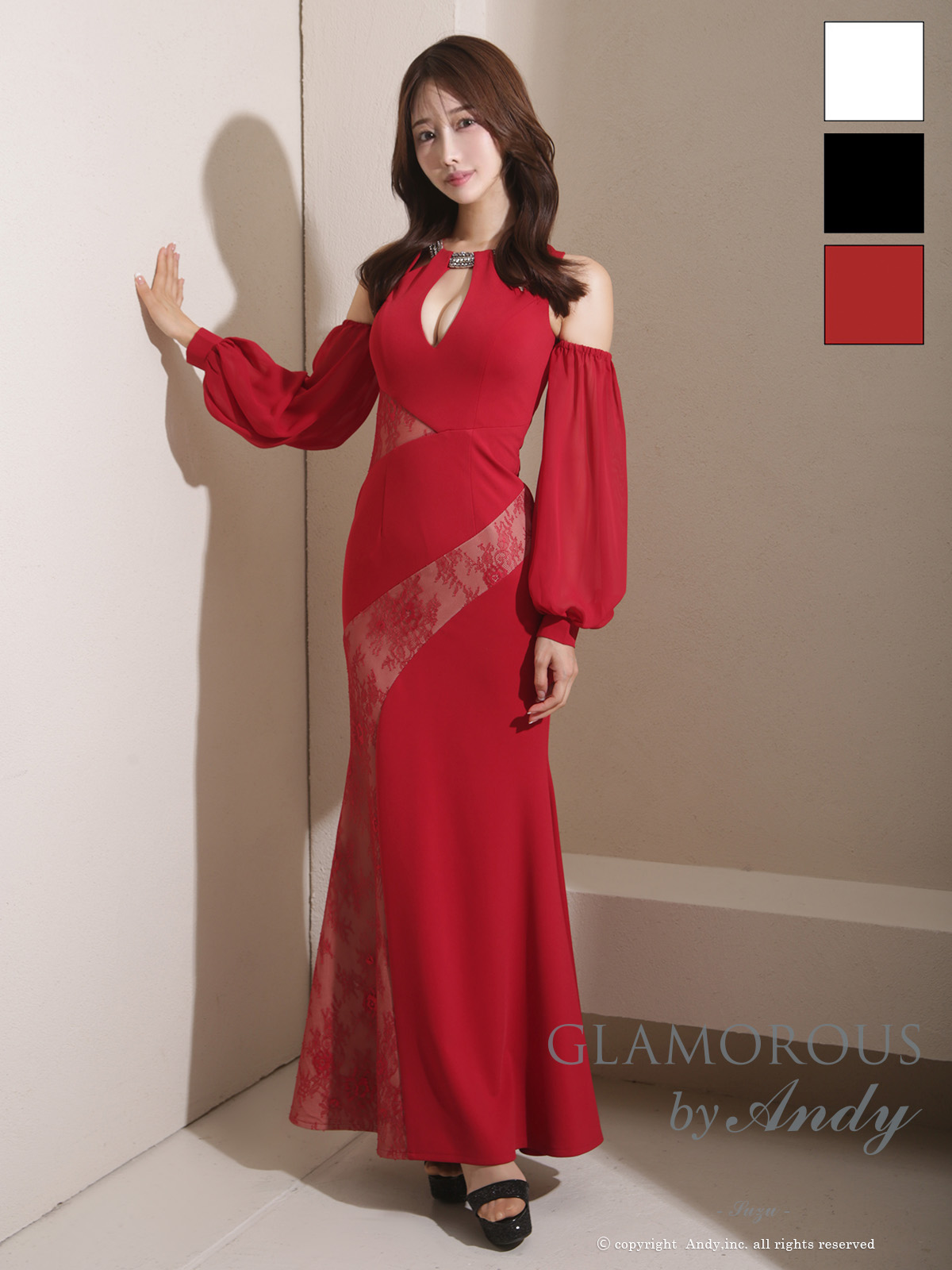 Andy アンディ GLAMOROUS グラマラス 高級キャバドレスのカラーバリエーション画像1