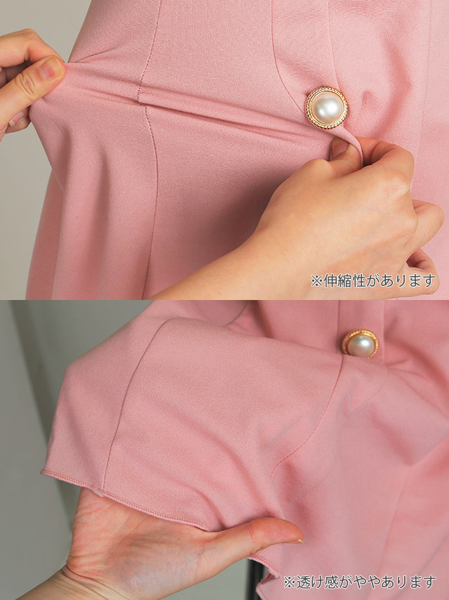 韓国ドレス　リボン付フリルオフショルフレアミニドレス