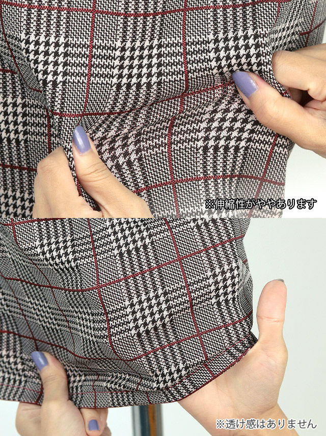 フリルフロントジッパーフラワー刺繍リボンタイトチェックミニドレスの商品詳細